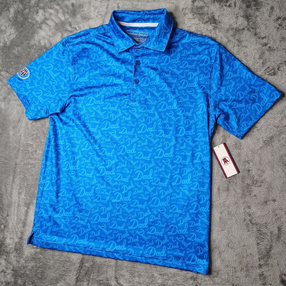 Barstool Sports Polo Shirt Mens‎ Small Blue Dad Scatter Print Performance Golf